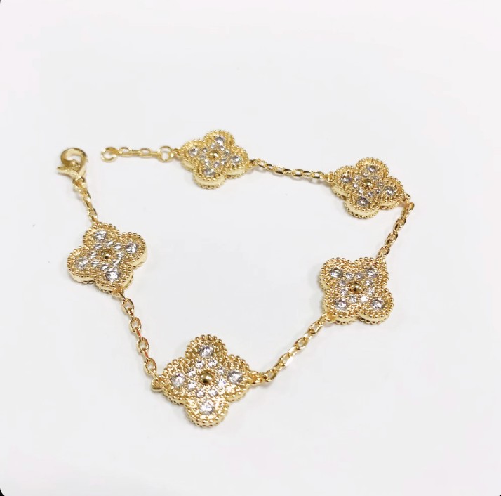 Luxury 18k Gold Plated Clover Bracelet (61 colors)