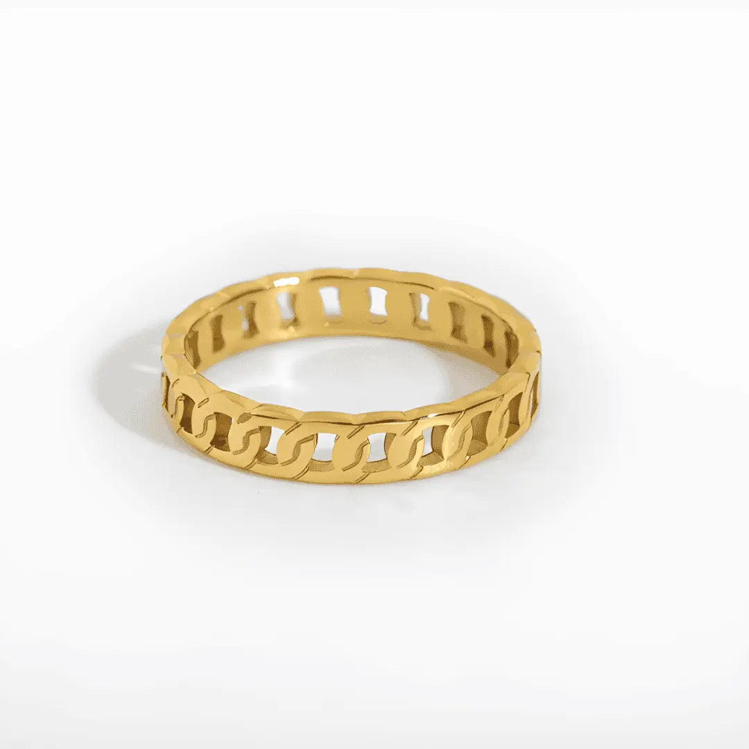 Remma Hollow Stainless Steel Cuban Chain Ring Adascious Empire