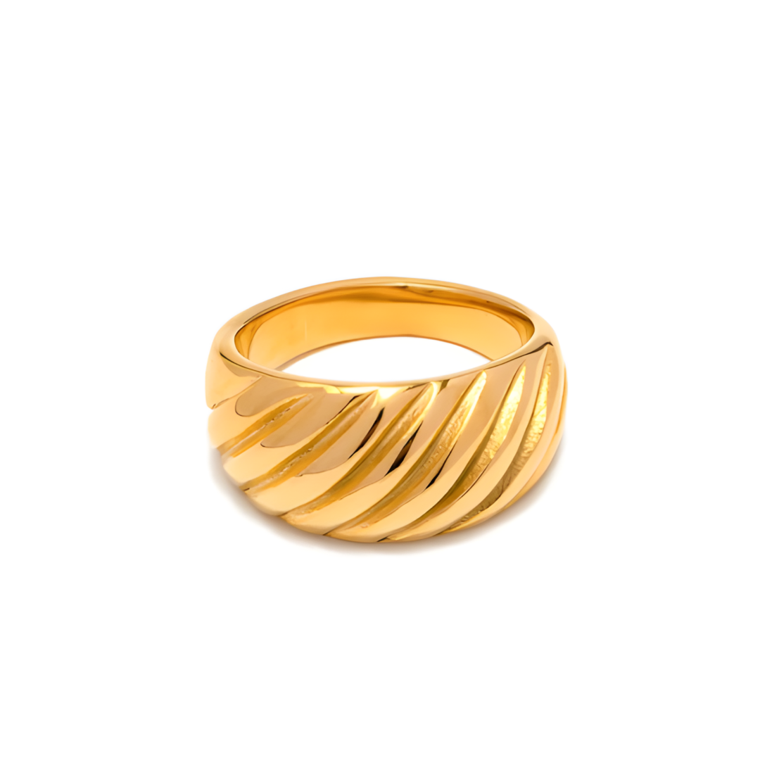 Chunky Croissant 18K Gold Plated Ring