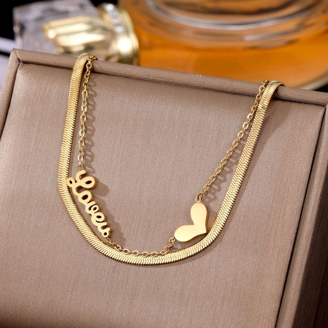 Heart shape Gold Cuban 316L Plated Stainless Steel Bracelet Adascious Empire