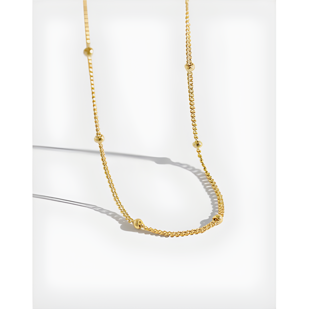 Big Iris Bead 18k Gold Plated Necklace Adascious Empire