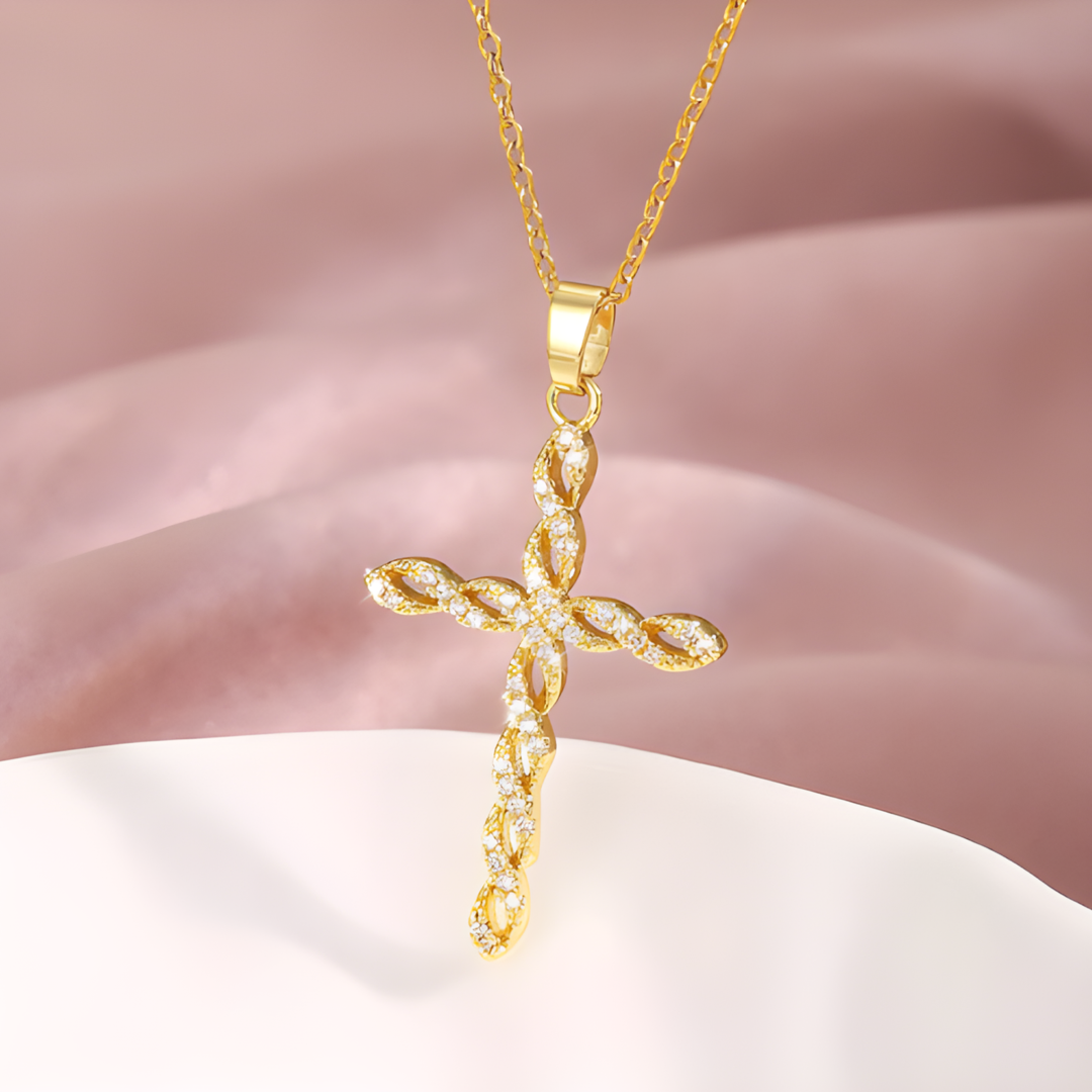 Andrea Cross 18k Gold Plated Necklace Adascious Empire