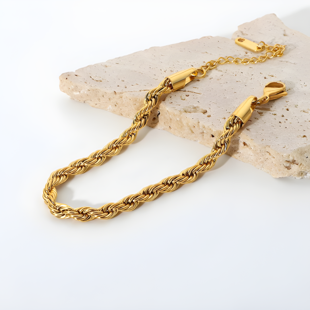 2mm Scarlett 18k Gold Twisted Chain Bracelet