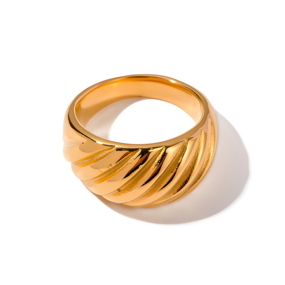 Chunky Croissant 18K Gold Plated Ring Adascious Empire