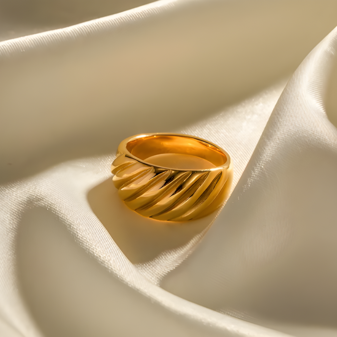 Chunky Croissant 18K Gold Plated Ring Adascious Empire