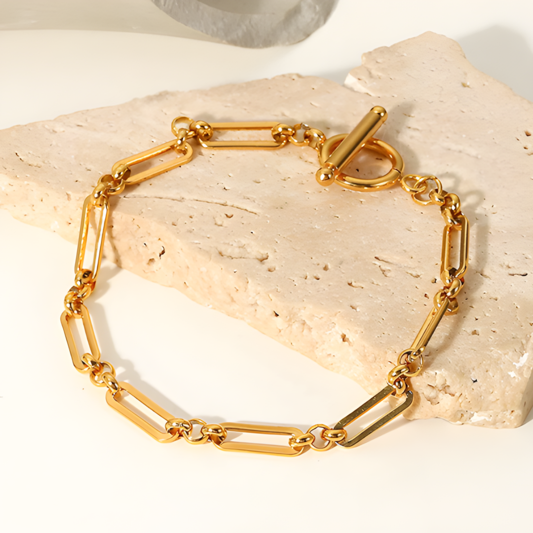 Zala Cuban 18k Gold Steel Bracelet