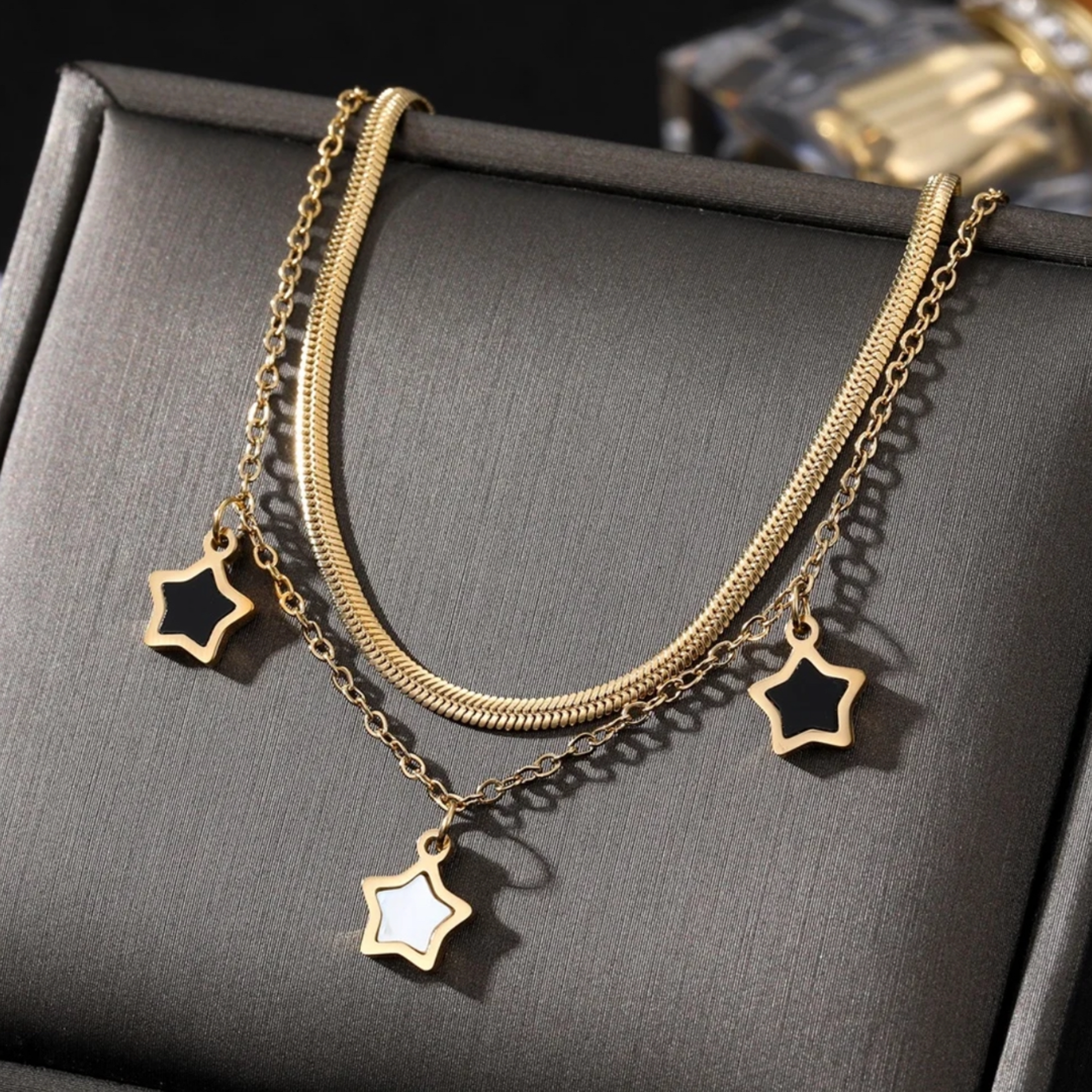 Star Chain Gold Cuban 316L Plated Stainless Steel Bracelet Adascious Empire