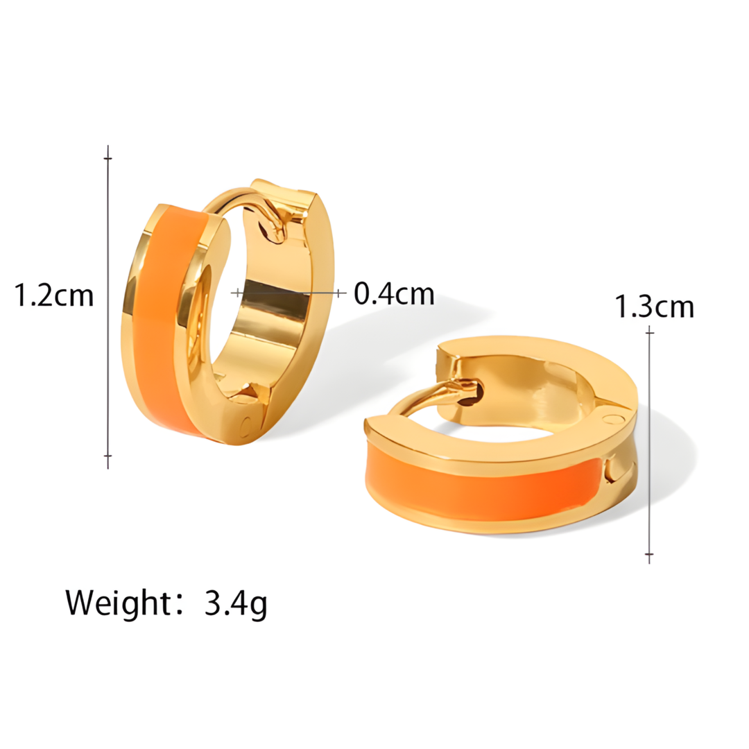 Enamel Gold Plated Stainless Steel Earing Adascious Empire
