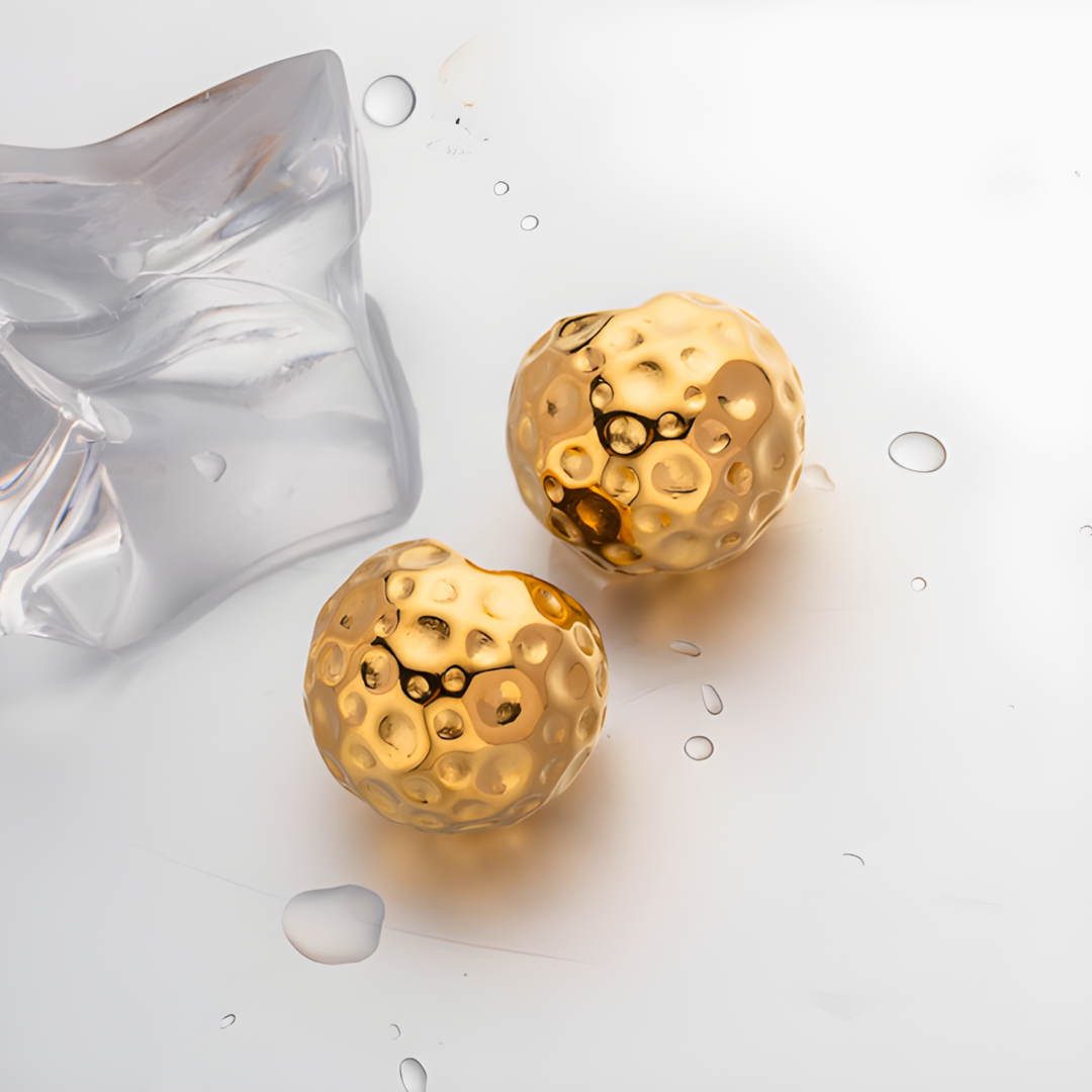 Gold ball 18k Gold Plated Earing Adascious Empire