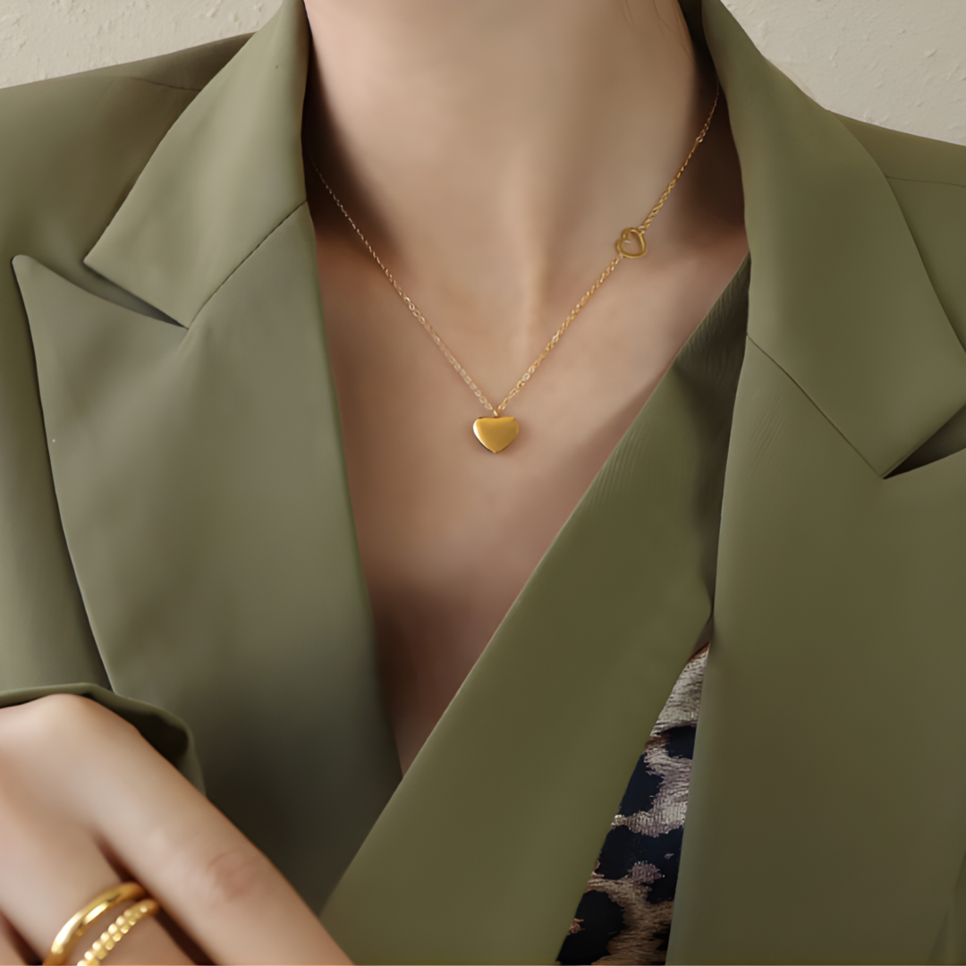 Evelyn heart 18k Gold Plated Necklace Adascious Empire