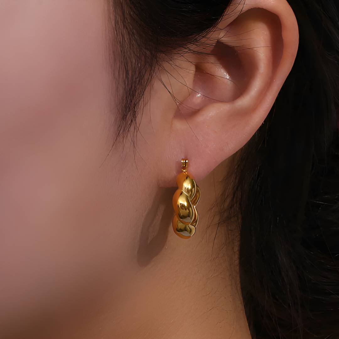 Mia 316L PVD Plated Gold Hoops