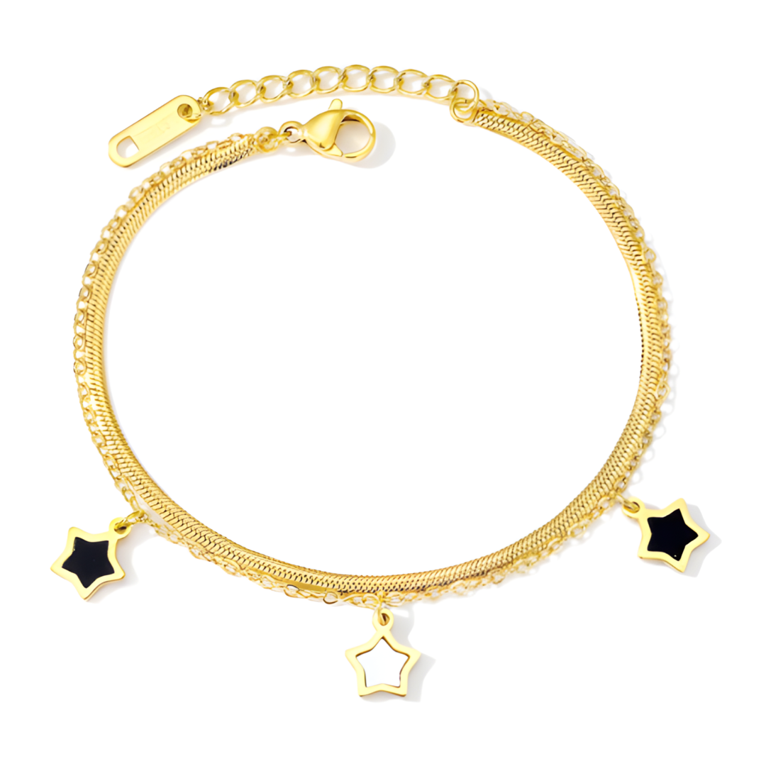 Star Chain Gold Cuban 316L Plated Stainless Steel Bracelet