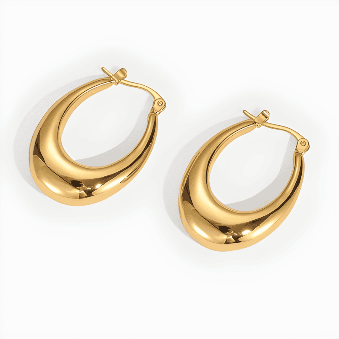 Aria Oval Stainless Steel Hoops Adascious Empire