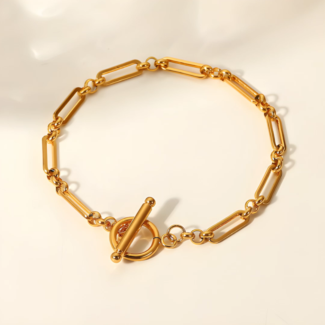 Zala Cuban 18k Gold Steel Bracelet