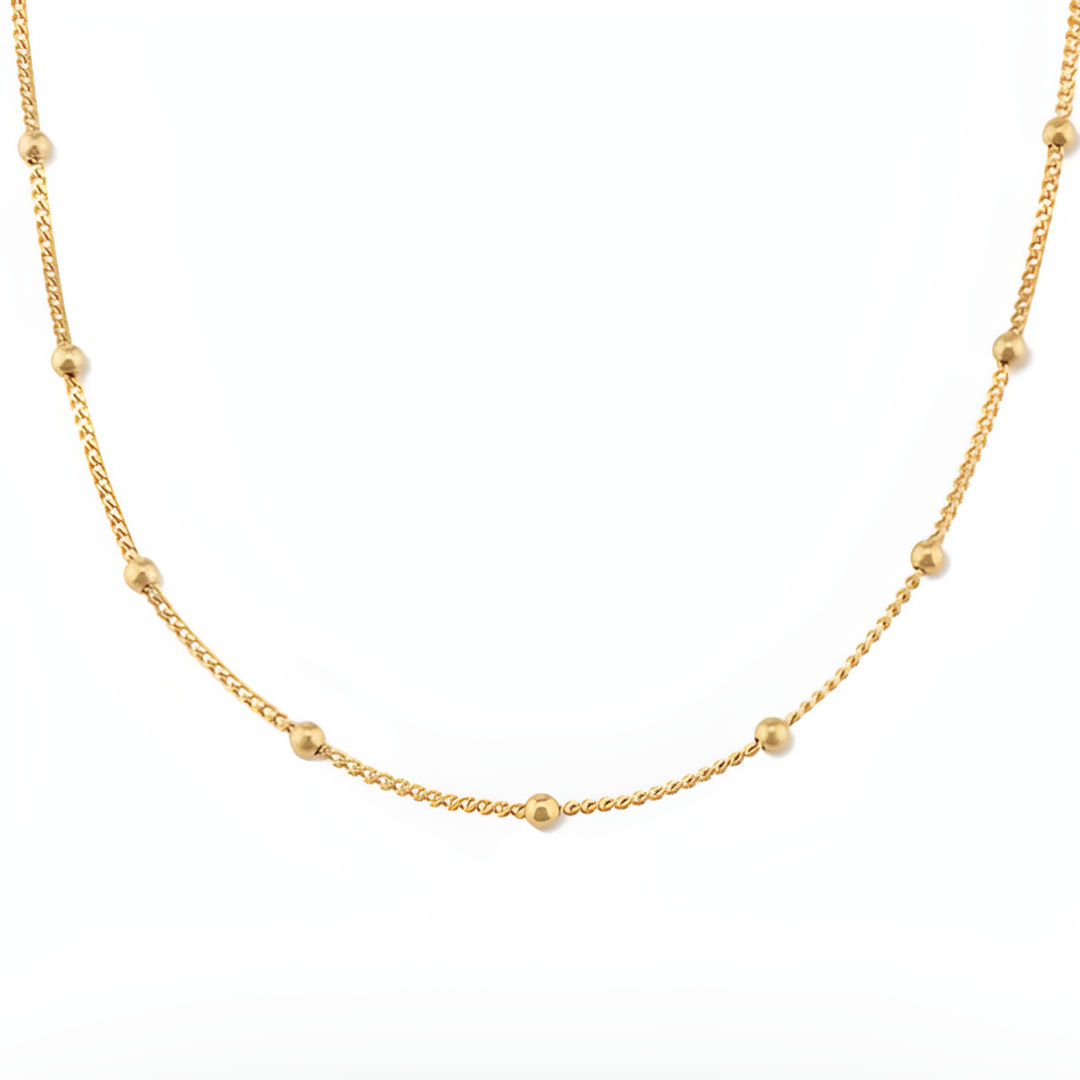 Big Iris Bead 18k Gold Plated Necklace 