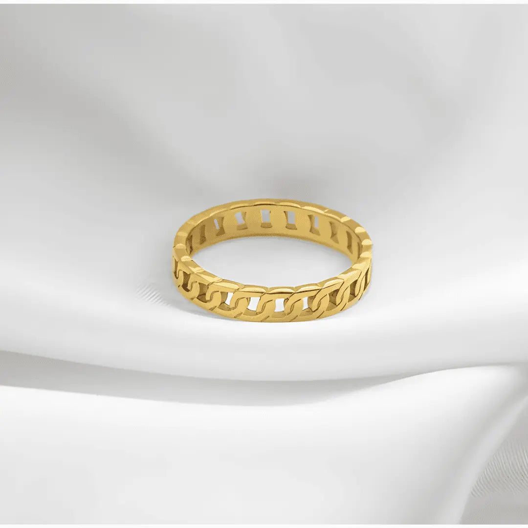 Remma Hollow Stainless Steel Cuban Chain Ring Adascious Empire