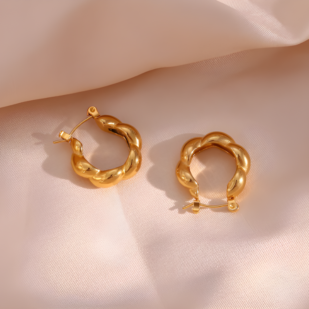 Mia 316L PVD Plated Gold Hoops Adascious Empire