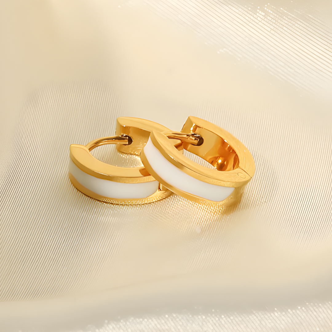 Enamel Gold Plated Stainless Steel Earing Adascious Empire