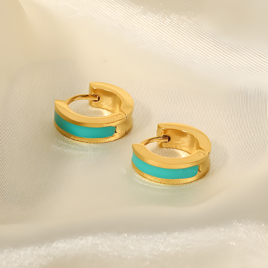 Enamel Gold Plated Stainless Steel Earing Adascious Empire