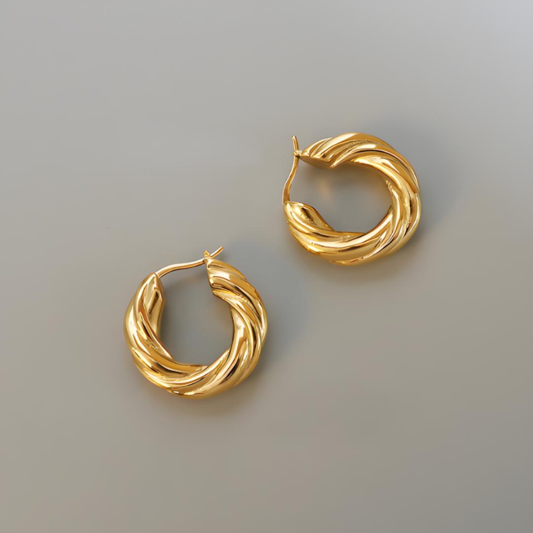 Nala Gold Circle Twisted Hoop Earrings Adascious Empire