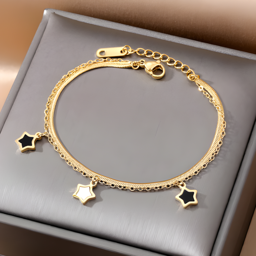 Star Chain Gold Cuban 316L Plated Stainless Steel Bracelet Adascious Empire