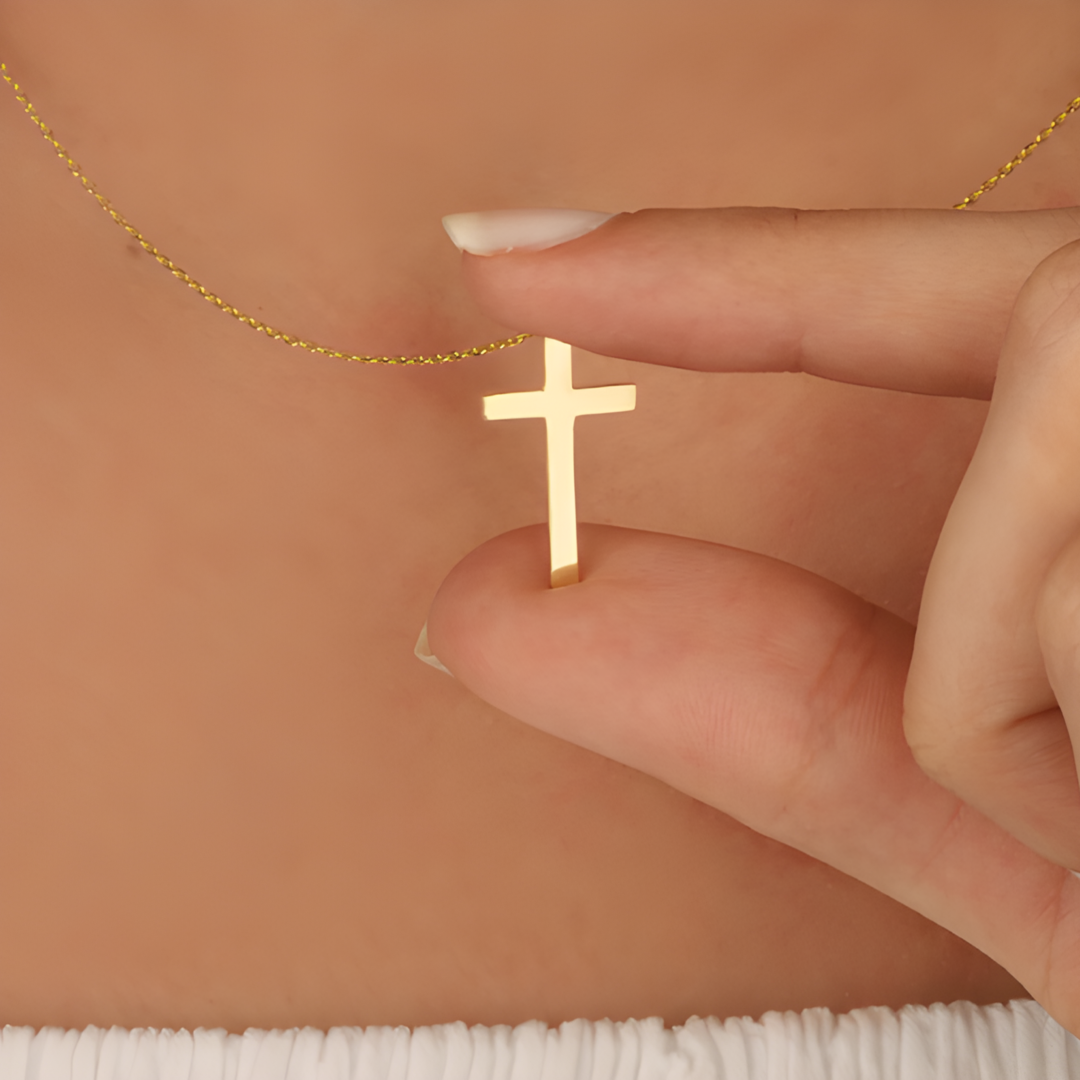 Gold Silver simple Cross Necklace Adascious Empire