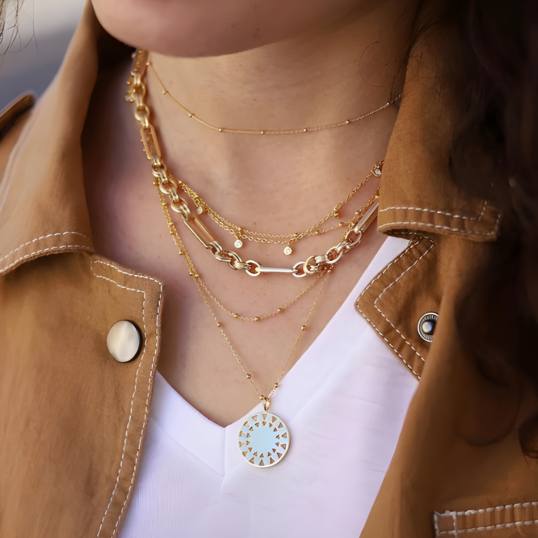 Big Iris Bead 18k Gold Plated Necklace Adascious Empire