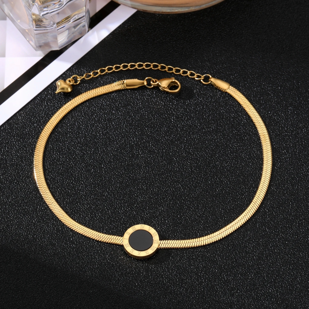 Roman Cuban 316L Gold Plated Stainless Steel Bracelet Adascious Empire