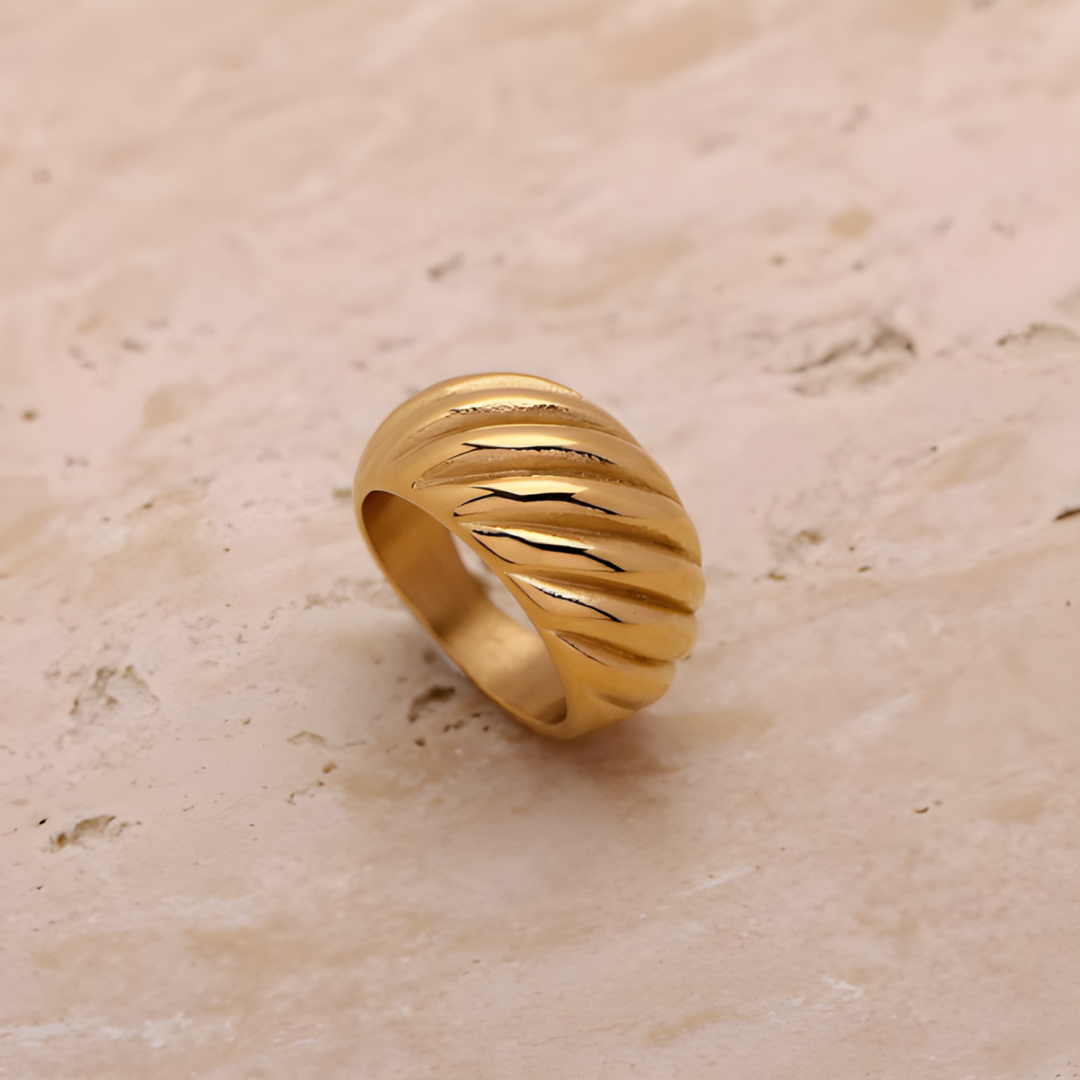 Chunky Croissant 18K Gold Plated Ring Adascious Empire
