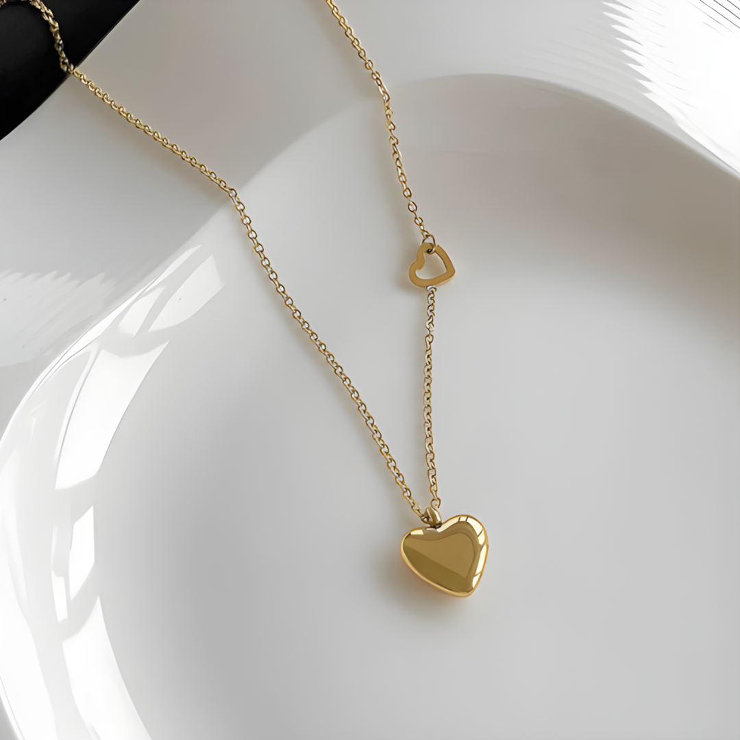 Evelyn heart 18k Gold Plated Necklace Adascious Empire