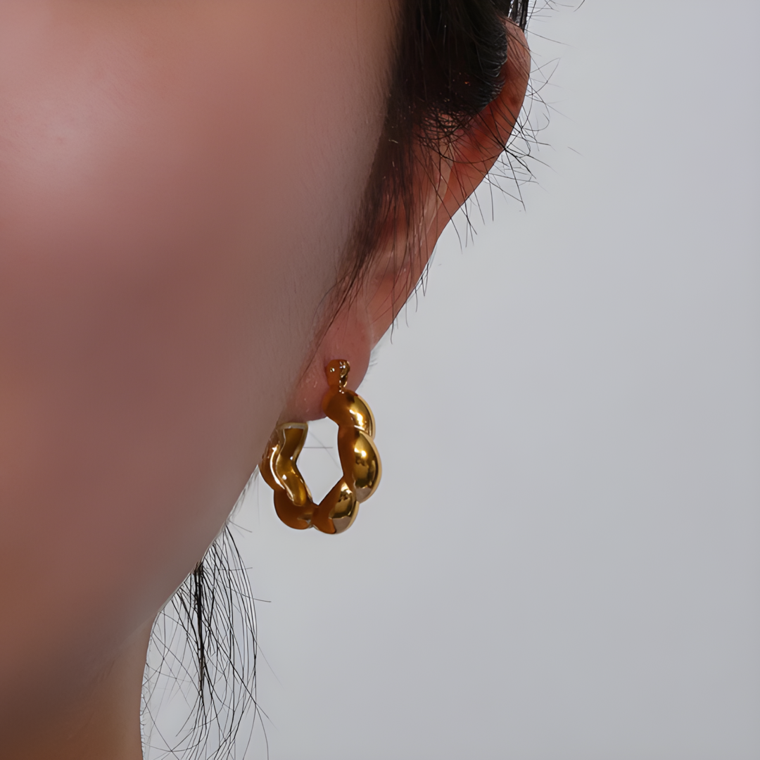 Mia 316L PVD Plated Gold Hoops Adascious Empire