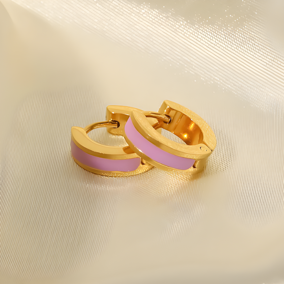 Enamel Gold Plated Stainless Steel Earing Adascious Empire