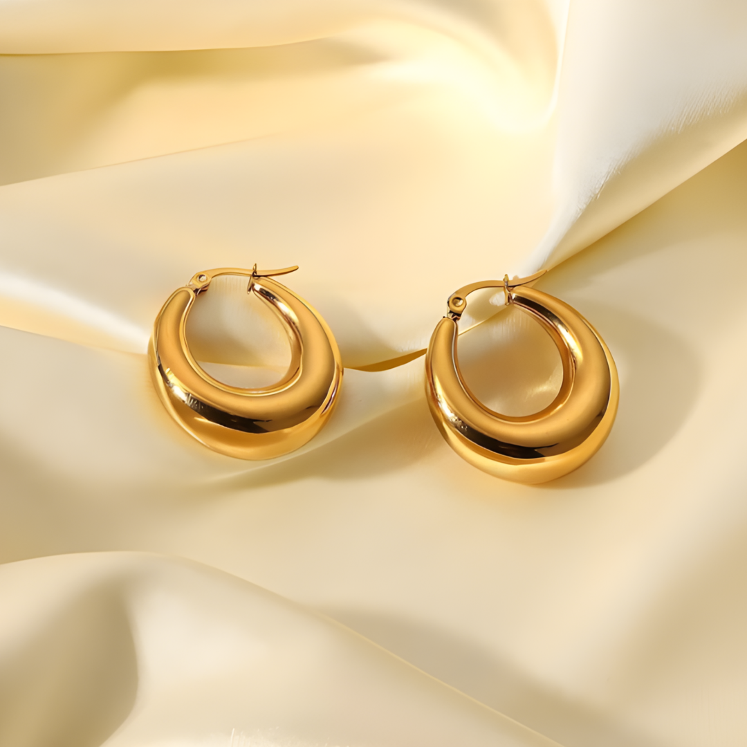 Lola 18K Gold Plated Huggie Chunky Statement Earrings