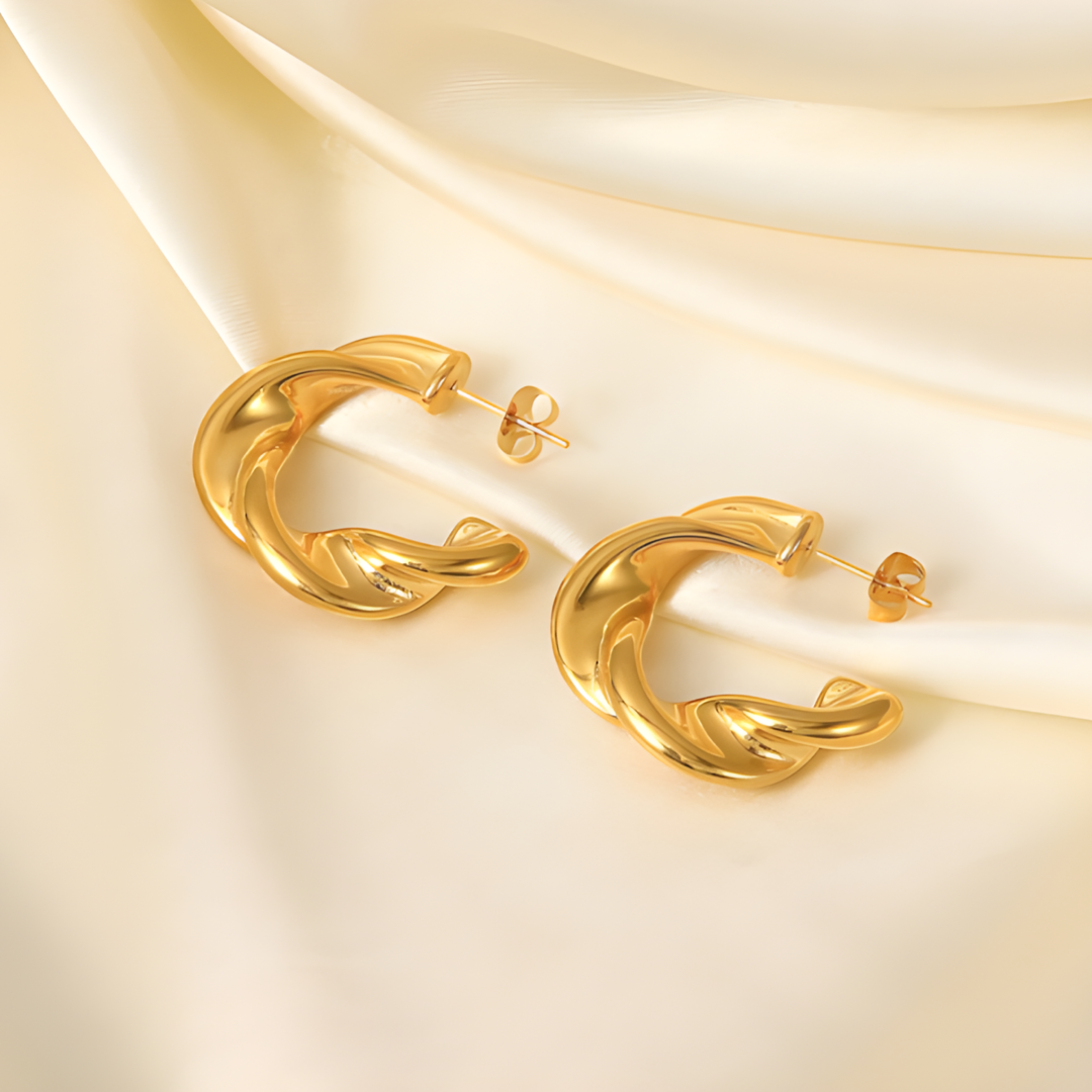 Charlotte Gold Irregular Texture C Earing Adascious Empire