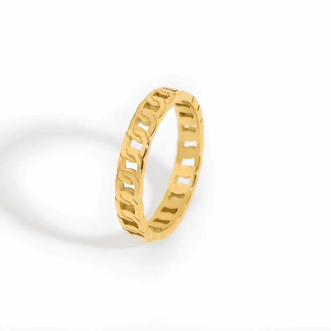 Remma Hollow Stainless Steel Cuban Chain Ring Adascious Empire