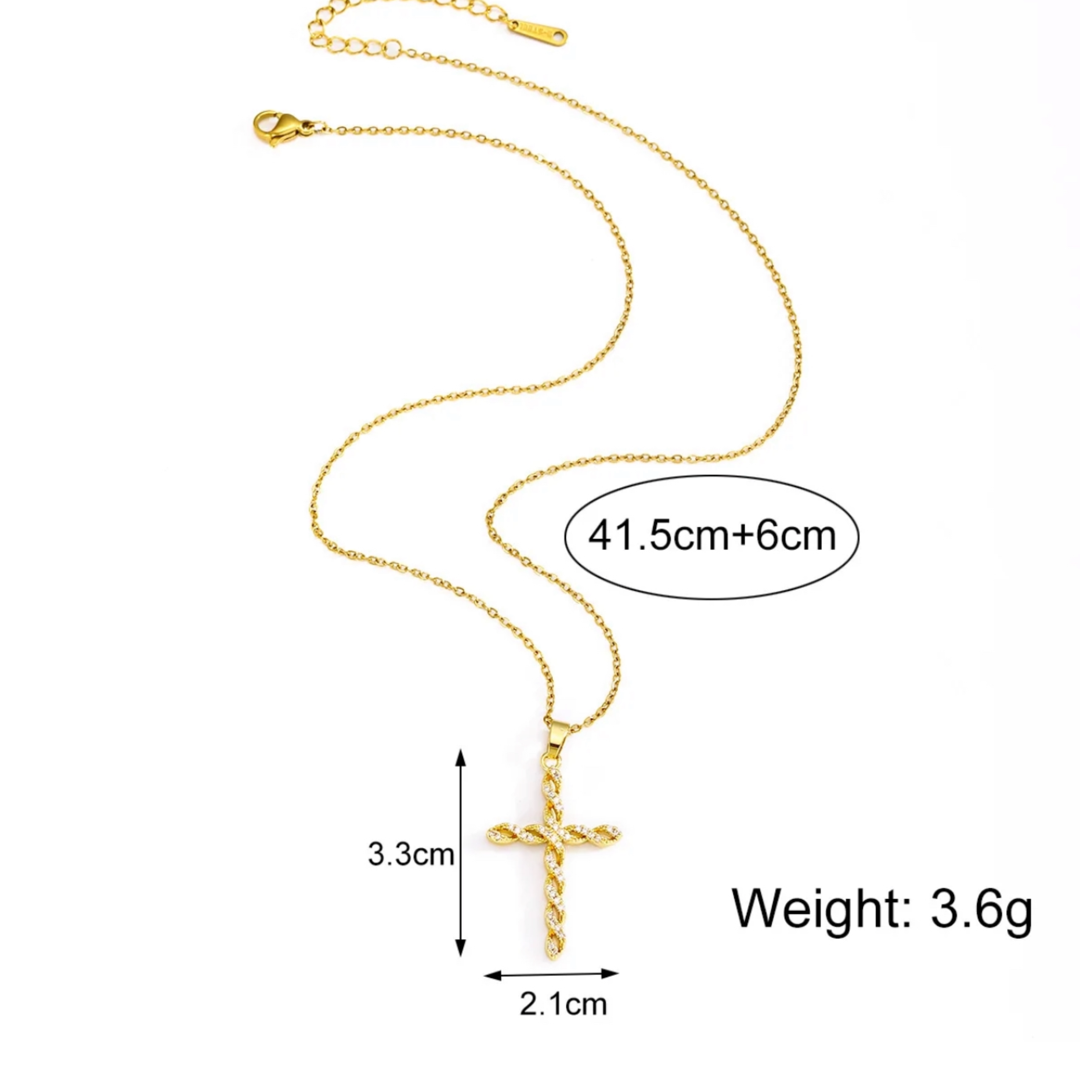 Andrea Cross 18k Gold Plated Necklace Adascious Empire