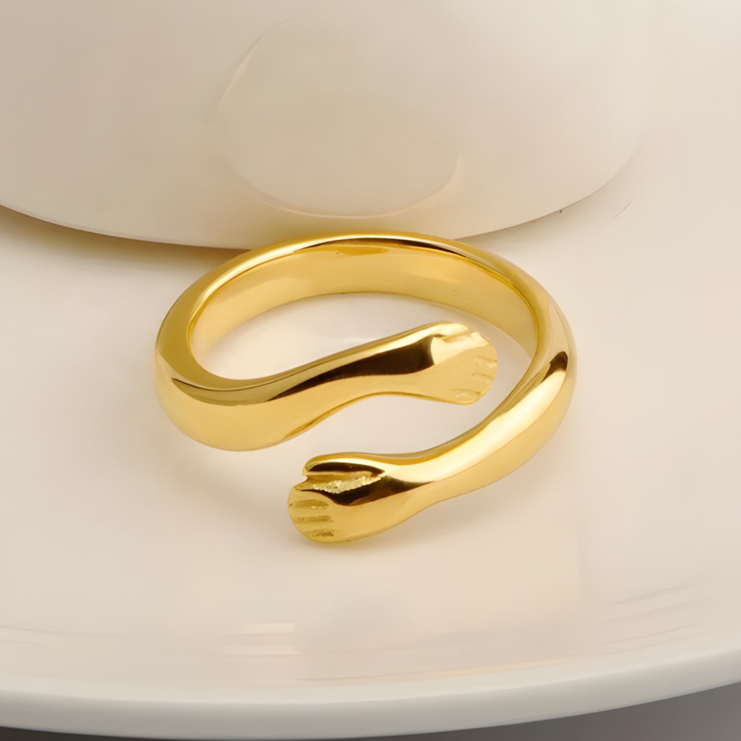Sandy Hand Ring 18K Gold Plated Stainless Steel Adascious Empire