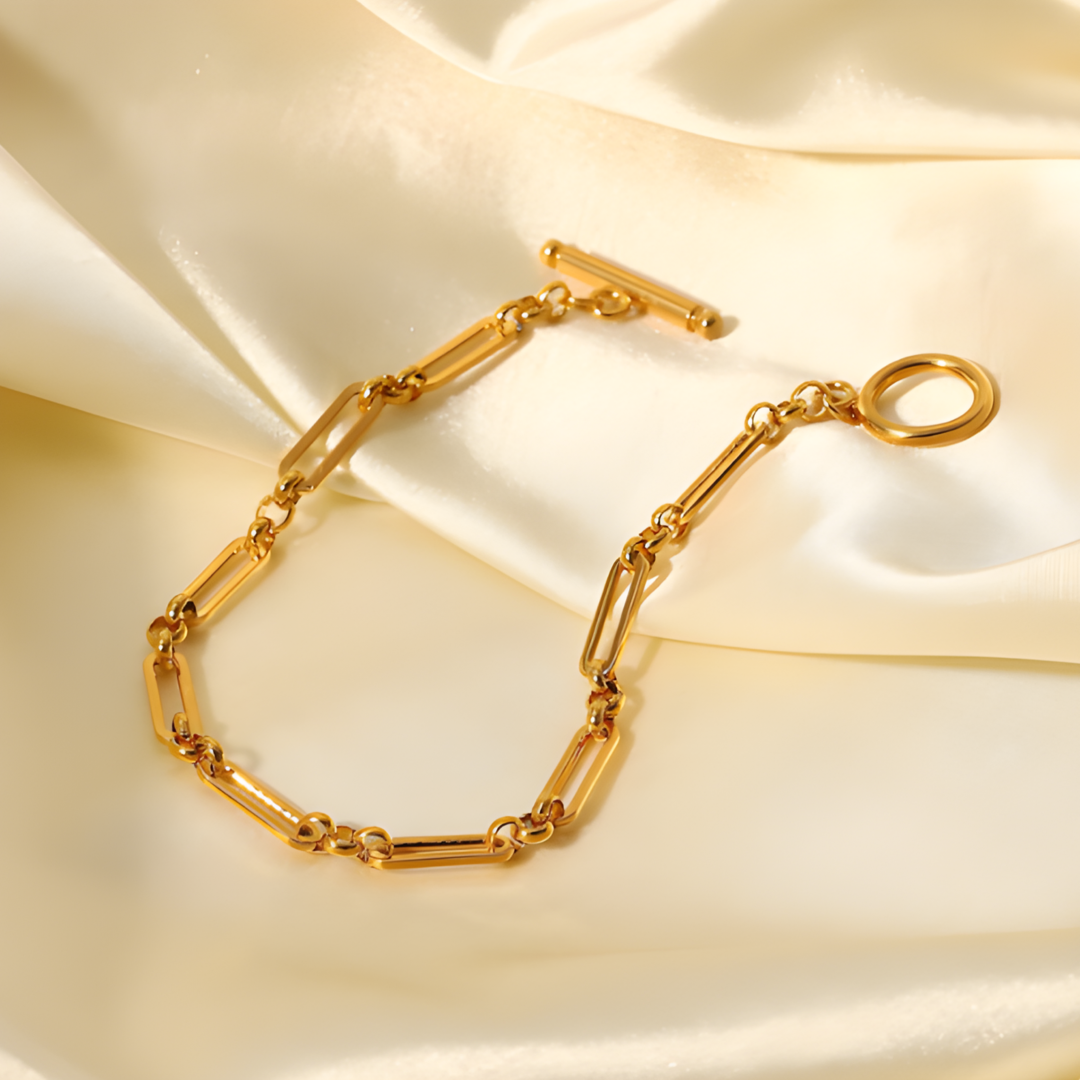 Zala Cuban 18k Gold Steel Bracelet Adascious Empire