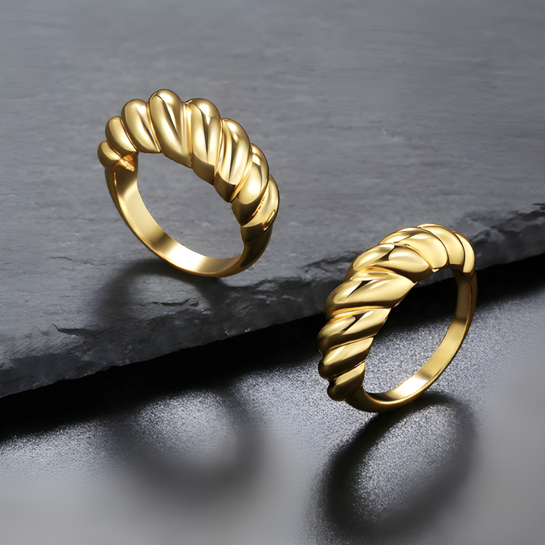 Rael Chunky Ring 18K Gold Plated Stainless Steel Adascious Empire