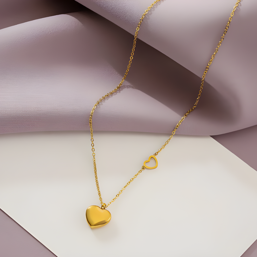 Evelyn heart 18k Gold Plated Necklace Adascious Empire