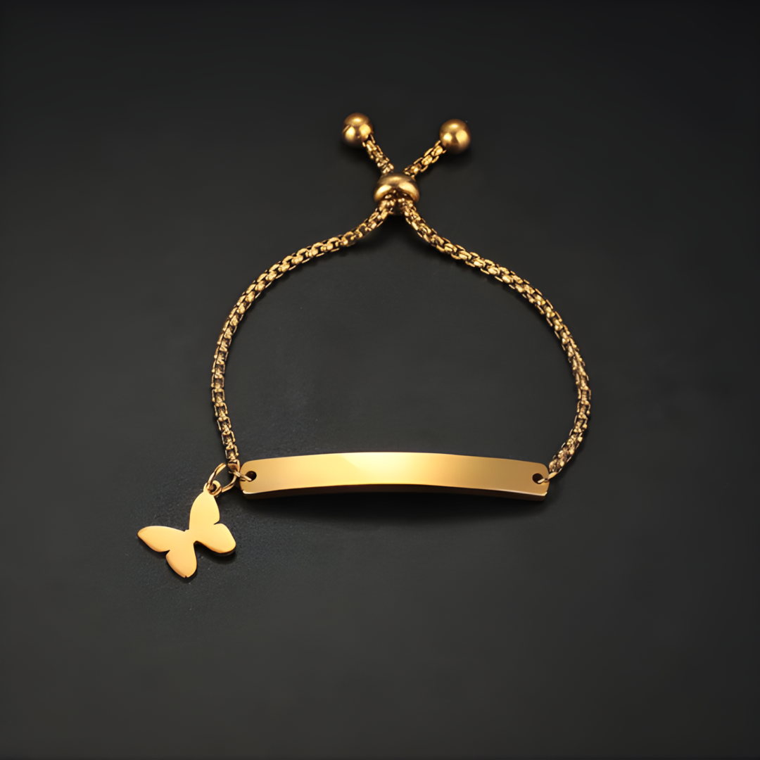Butterfly Chain Gold Cuban 316L Plated Stainless Steel Bracelet Adascious Empire