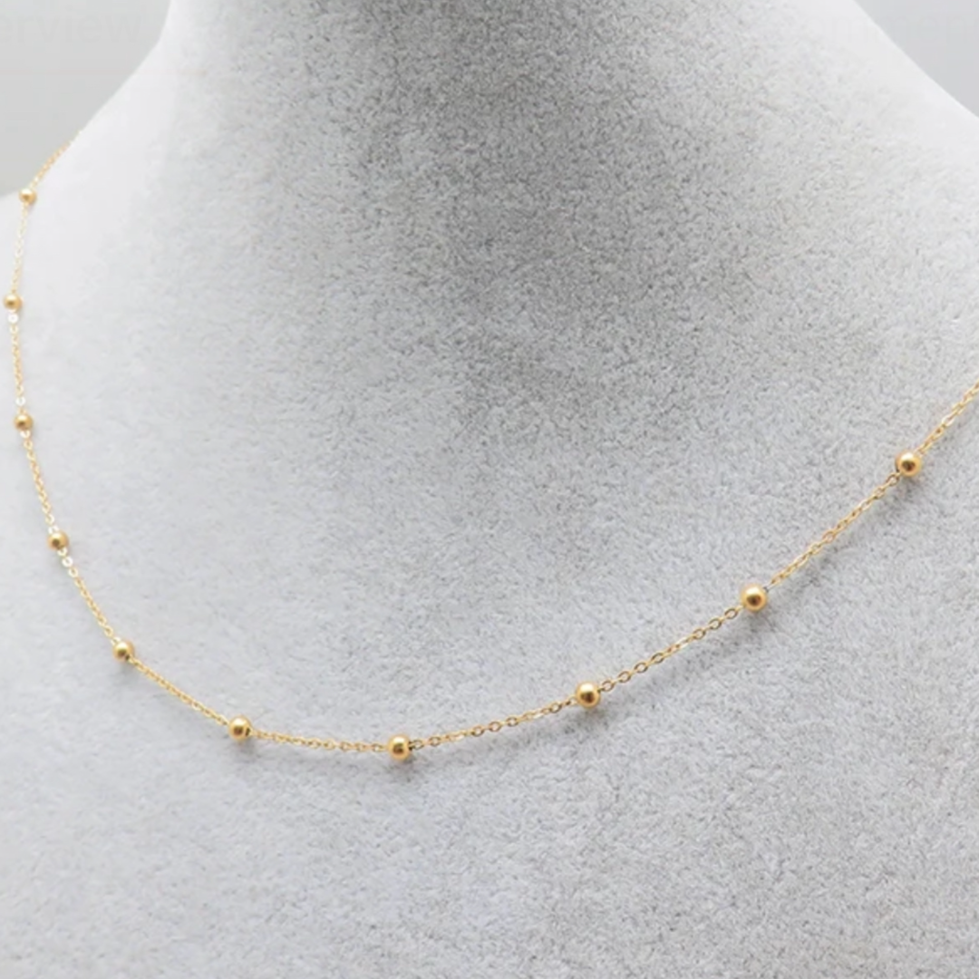 Big Iris Bead 18k Gold Plated Necklace Adascious Empire