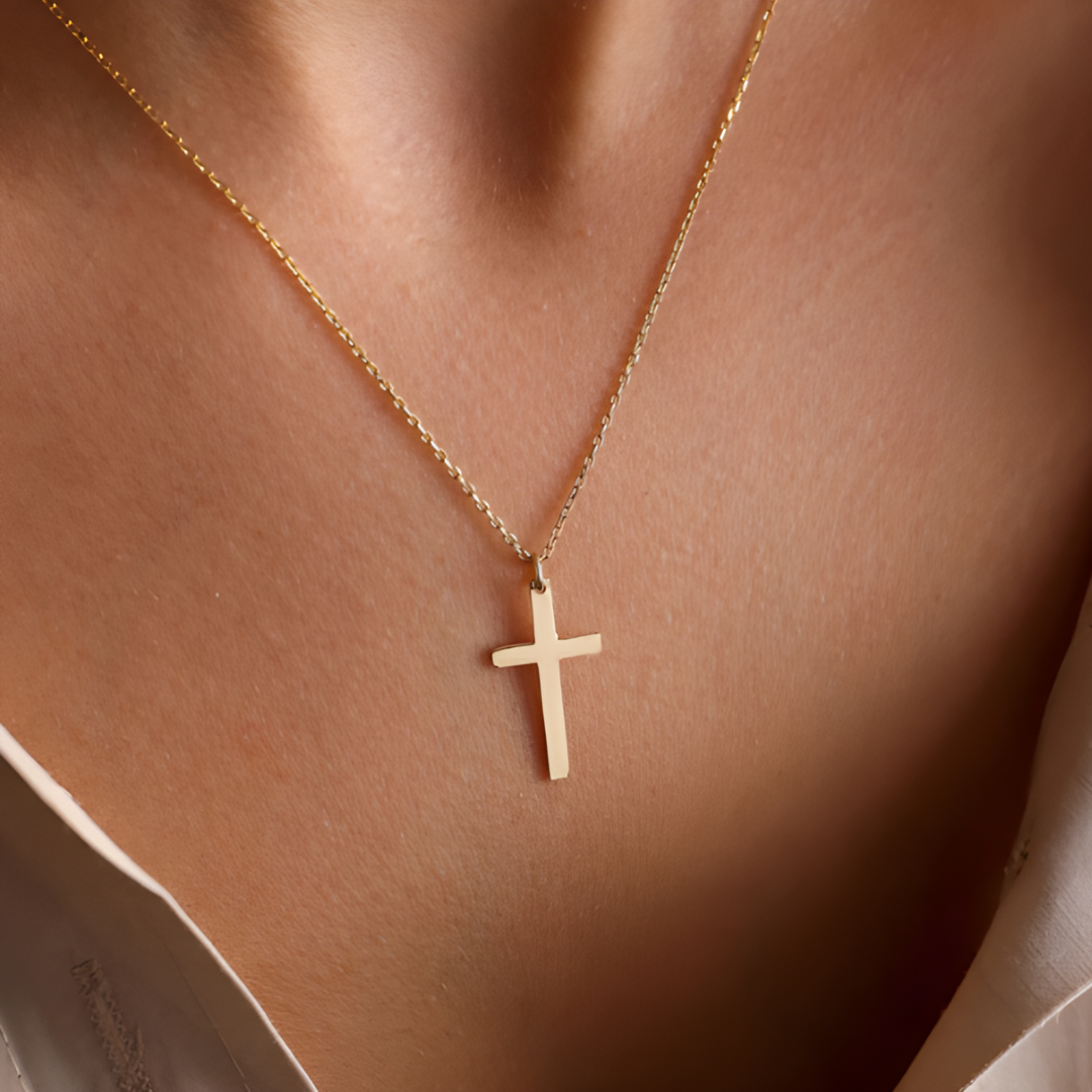 Gold Silver simple Cross Necklace Adascious Empire