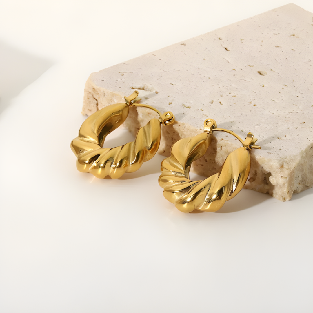 Amelia 18k Gold Plated Simple Hoops Adascious Empire