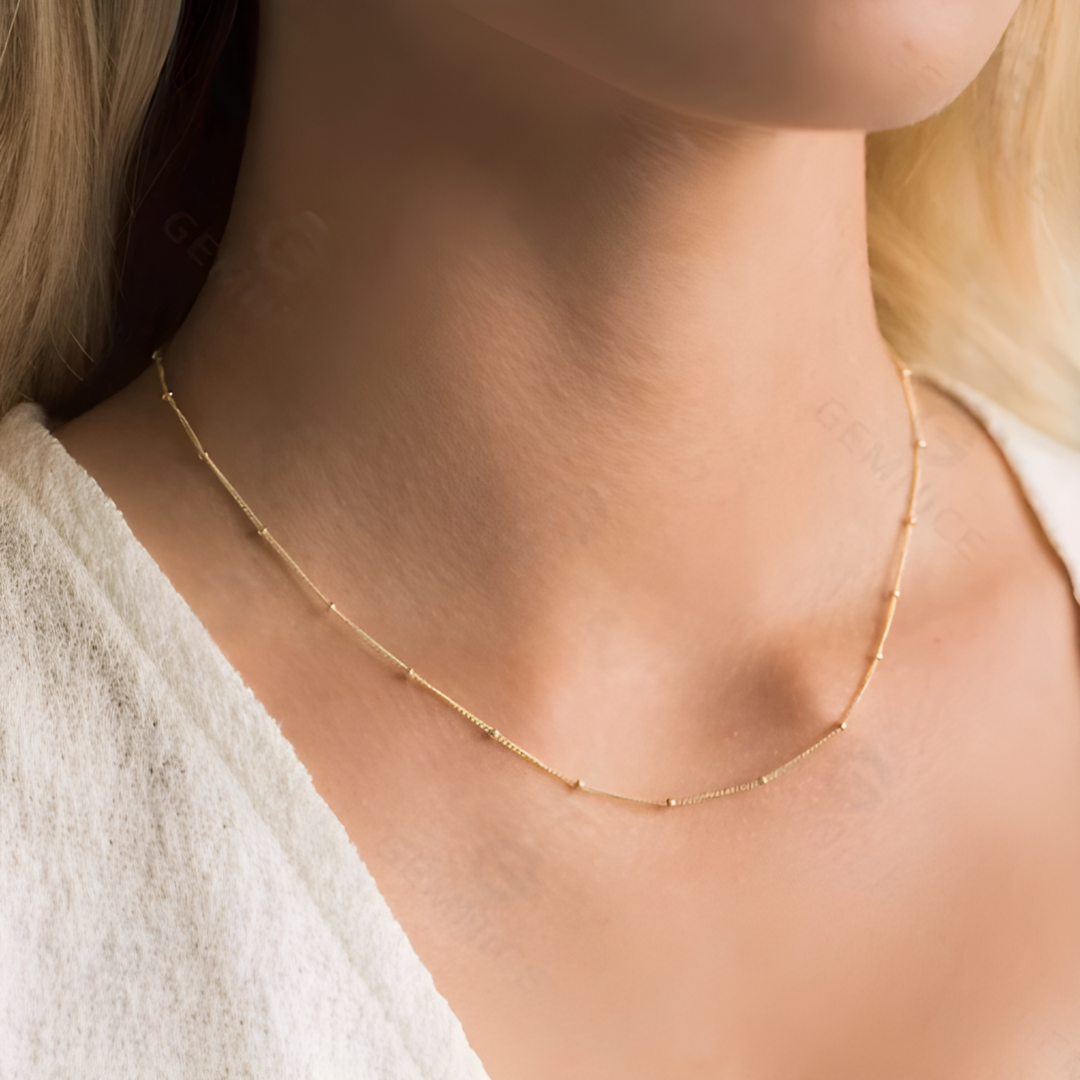 Big Iris Bead 18k Gold Plated Necklace Adascious Empire