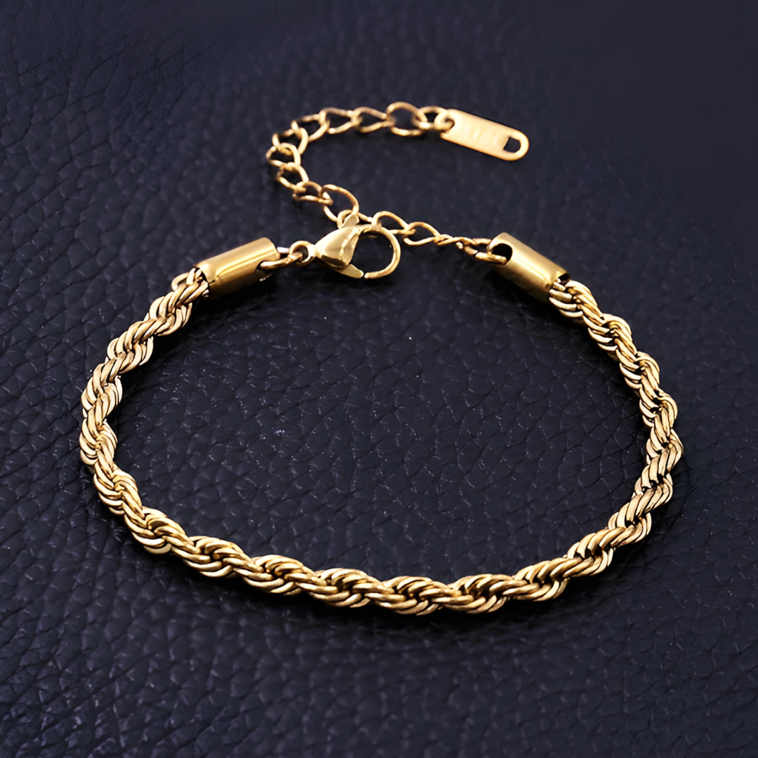 2mm Scarlett 18k Gold Twisted Chain Bracelet