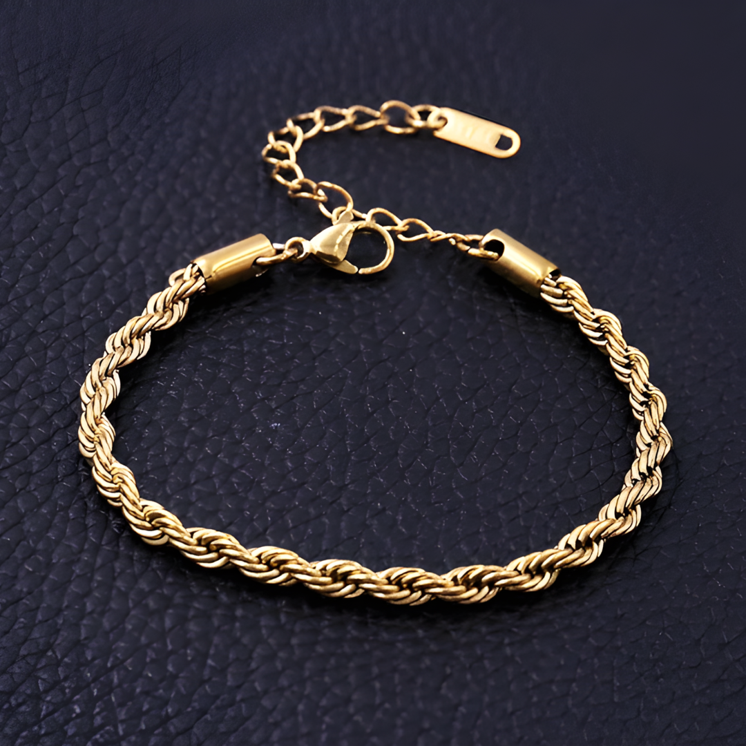 2mm Scarlett 18k Gold Twisted Chain Bracelet Adascious Empire