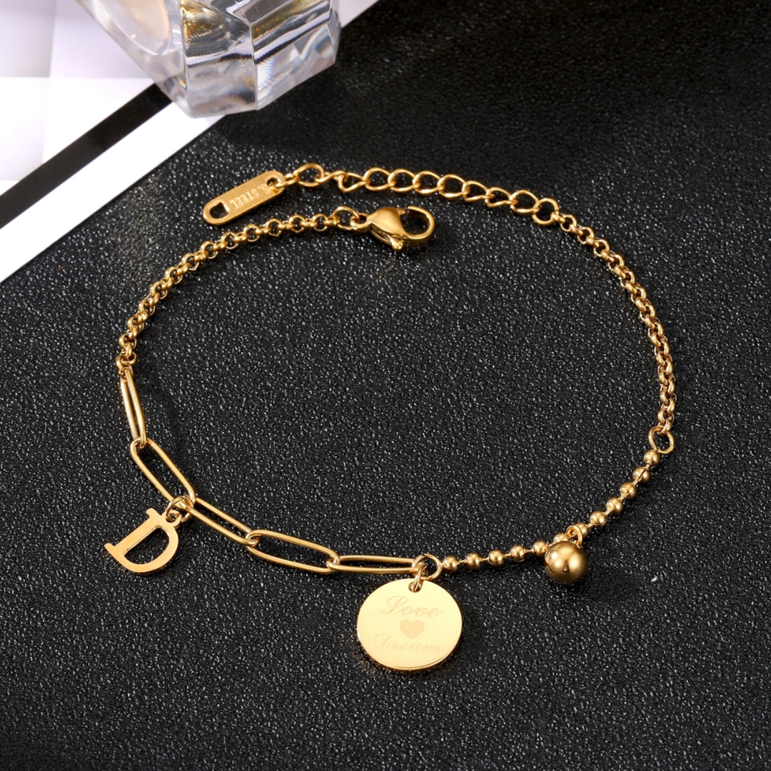 Love Dream Cuban 18k Gold Plated Bracelet