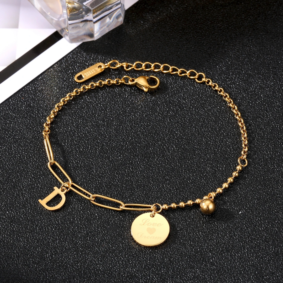 Love Dream Cuban 18k Gold Plated Bracelet Adascious Empire