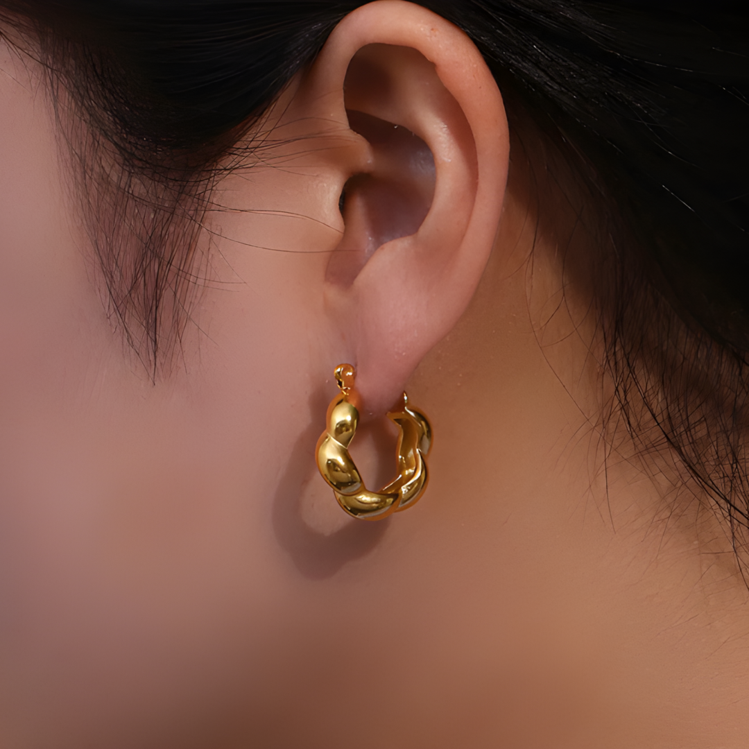 Mia 316L PVD Plated Gold Hoops Adascious Empire